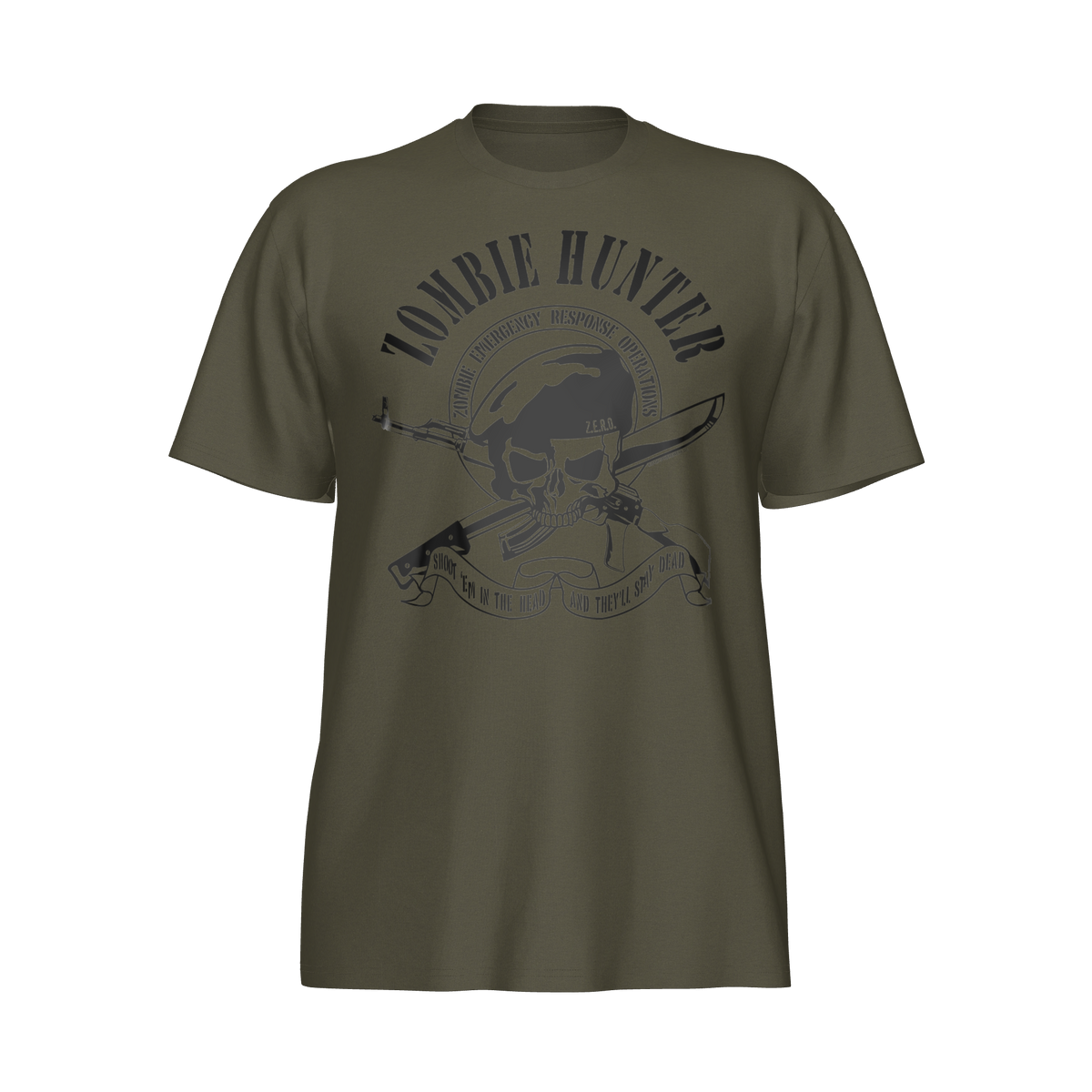 FearWerx Zombie Hunter Olive T-Shirt